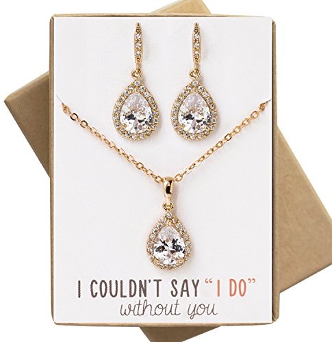 Amy O Bridesmaids Gift Drop Earrings Jewelry Set
