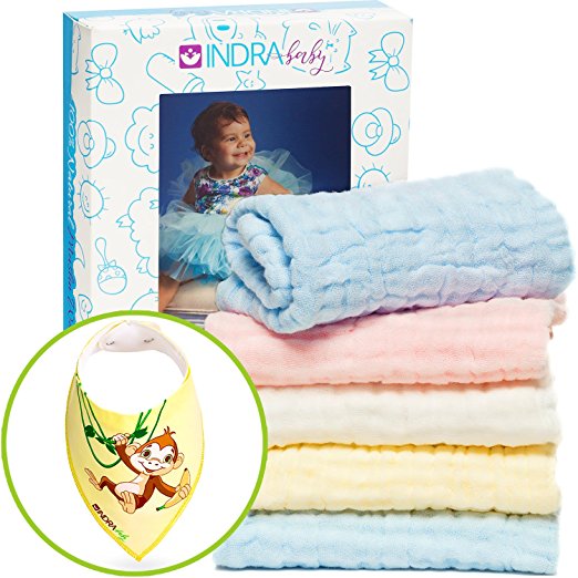 Baby Muslin Washcloths Organic Cotton Bath Soft Towels