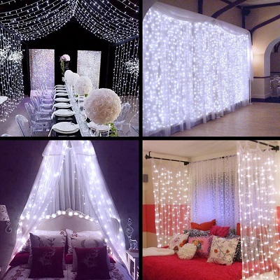 Fairy Curtain Lights Wedding Photo Booth Backdrop