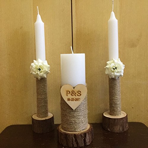 Handmade Personalised Wedding Unity Candle Set