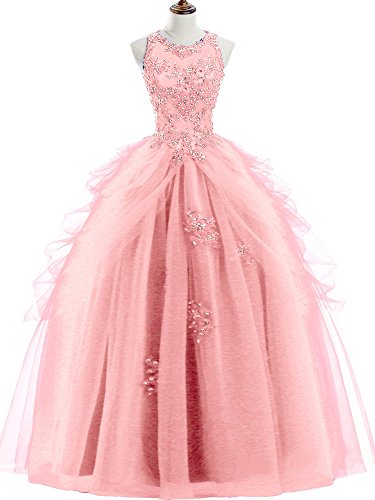 Meilishuo Beaded Organza Ball Gown Quinceanera Dress