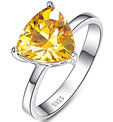 Bonlavie Yellow Citrine Birthstone Engagement Ring