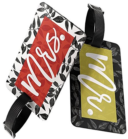 Carbon Mr. & Mrs. Luggage Tag Package - Honeymoon Gift