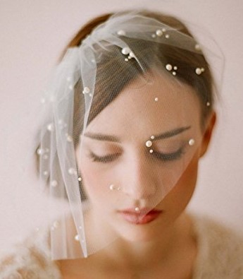 Elegant Ivory Tulle Birdcage Wedding Veil Headwear