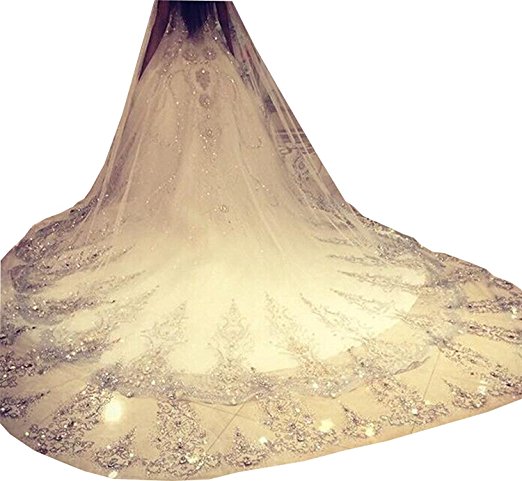 ElieHouse Custom Made Sequins Chapel Wedding Bridal Veil