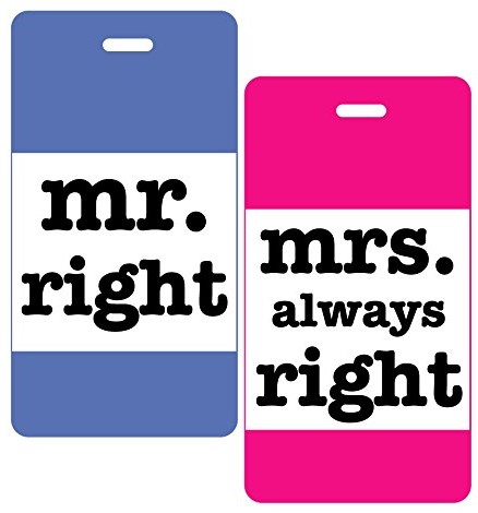 Inventive Travelware Mr & Mrs Right Luggage Tag Gift Set