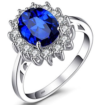 JewelryPalace Blue Sapphire Engagement Ring