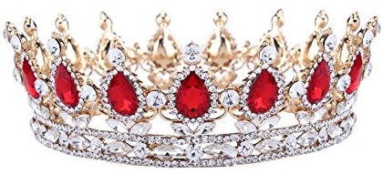 Santfe Silver and Gold Plated Crystal Full Circle Tiara Crown